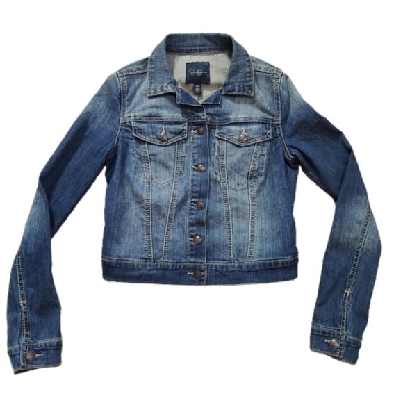 Jessica Simpson Medium Wash Denim Jean Jacket XS - Picture 5 of 8